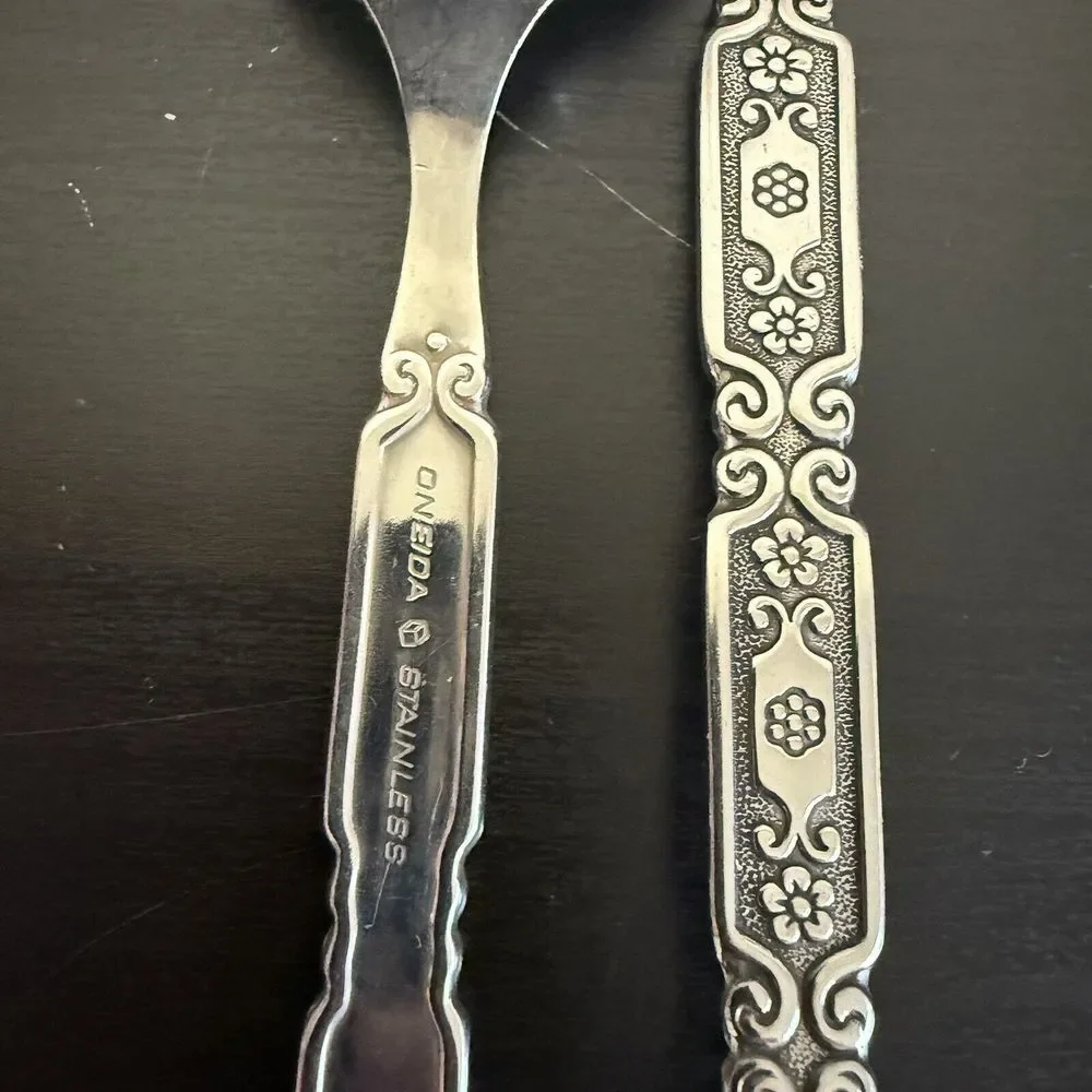 Oneida Heirloom Cube Stainless RAPHAEL Black Accent Serving Utensils &‎ Flatware